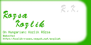 rozsa kozlik business card